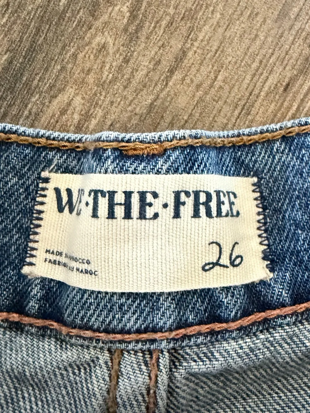 We The Free Boomerang Long Distressed Blue Denim Shorts